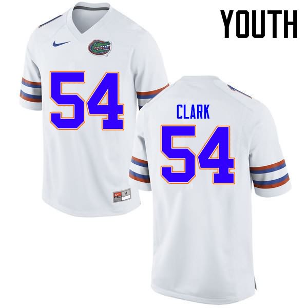 NCAA Florida Gators Khairi Clark Youth #54 Nike White Stitched Authentic College Football Jersey MEF4264PU